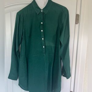 Green Button-Up Women's Top